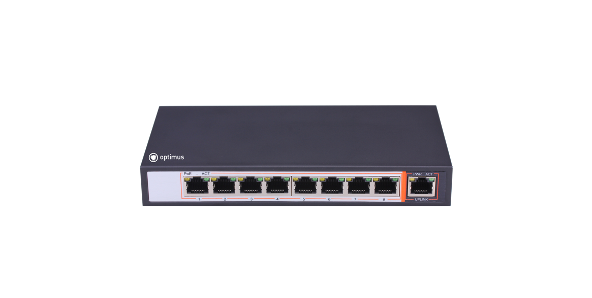 Optimus UM1-E9/8P mini Коммутатор PoE Optimus UM1-E9/8P mini Коммутатор PoE