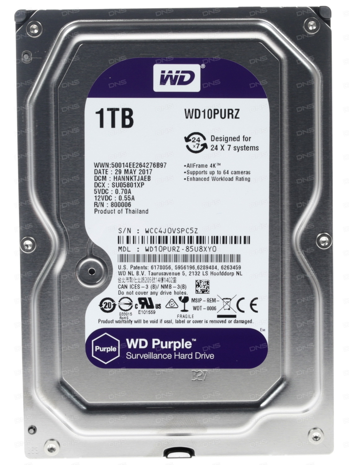 Жесткий диск WD Purple WD10PURZ Жесткий диск WD Purple WD10PURZ