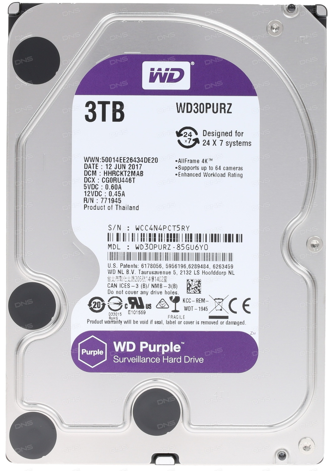 Жесткий диск WD Purple WD30PURZ Жесткий диск WD Purple WD30PURZ