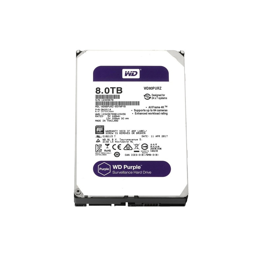 Жесткий диск WD Purple WD80PURZ Жесткий диск WD Purple WD80PURZ