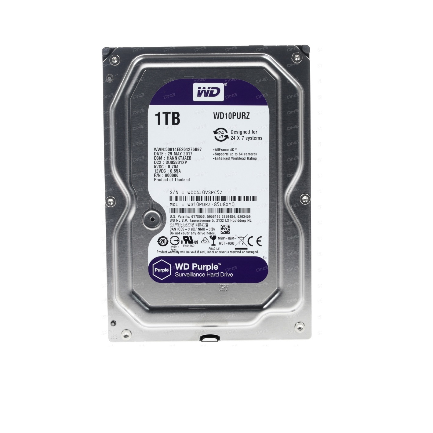 Жесткий диск WD Purple WD10PURZ Жесткий диск WD Purple WD10PURZ