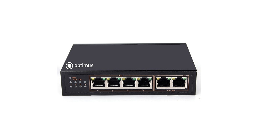 Optimus UM1-E6/4P Коммутатор PoE Optimus UM1-E6/4P Коммутатор PoE